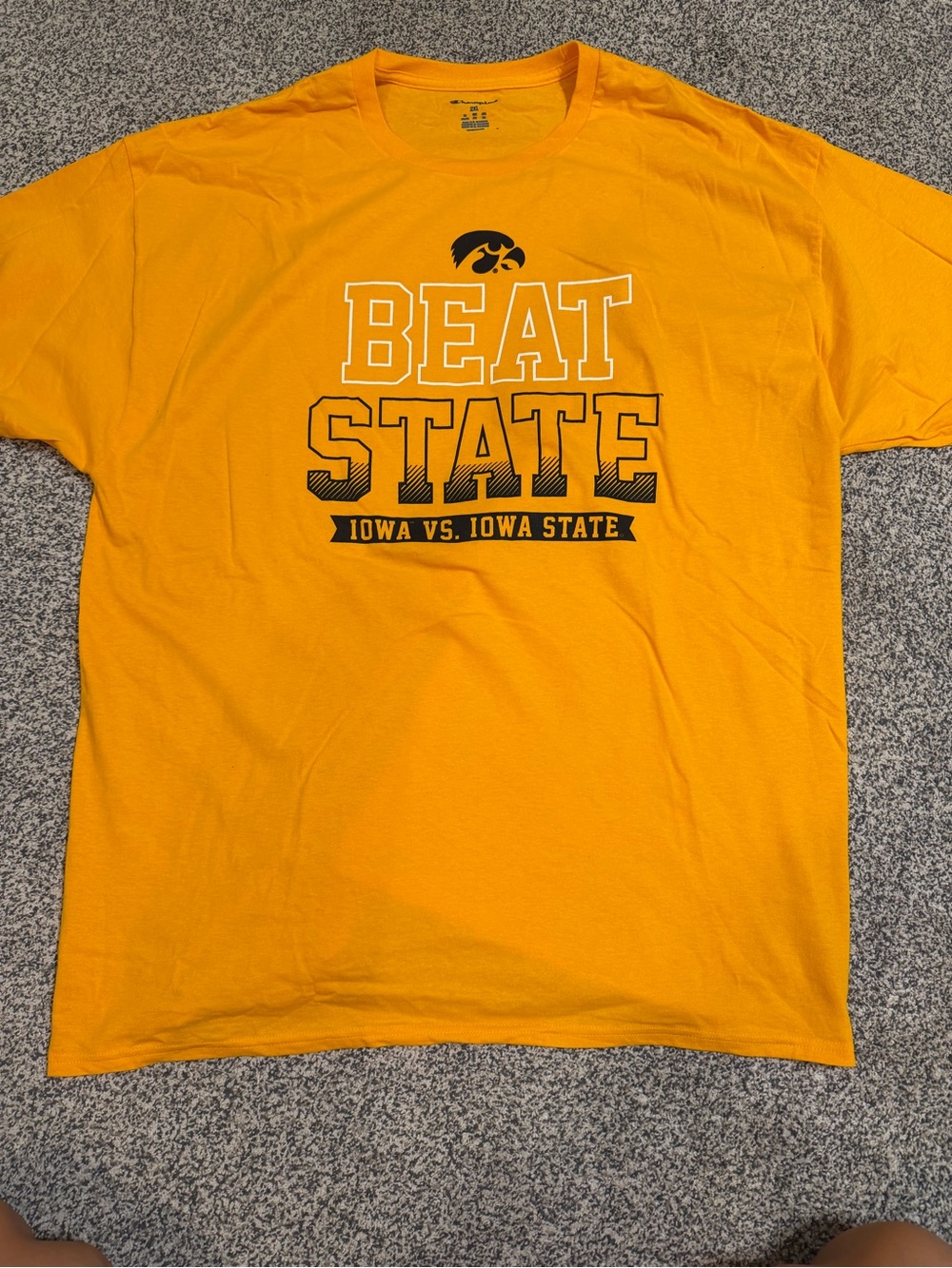 Champion Gold 'Beat State' Iowa T-Shirt